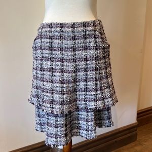 Chanel wool and rayon and silk 2 tiered skirt. SiZe 40